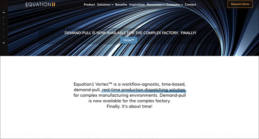 graphic of Equation1 website home page